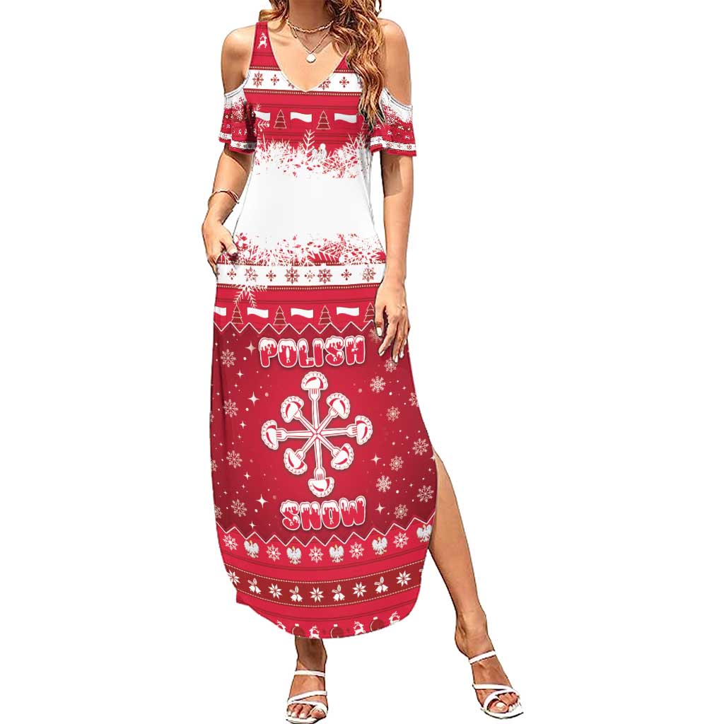 Poland Christmas Summer Maxi Dress Pierogi Polish Snow - Wonder Print Shop