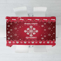 Poland Christmas Tablecloth Pierogi Polish Snow - Wonder Print Shop