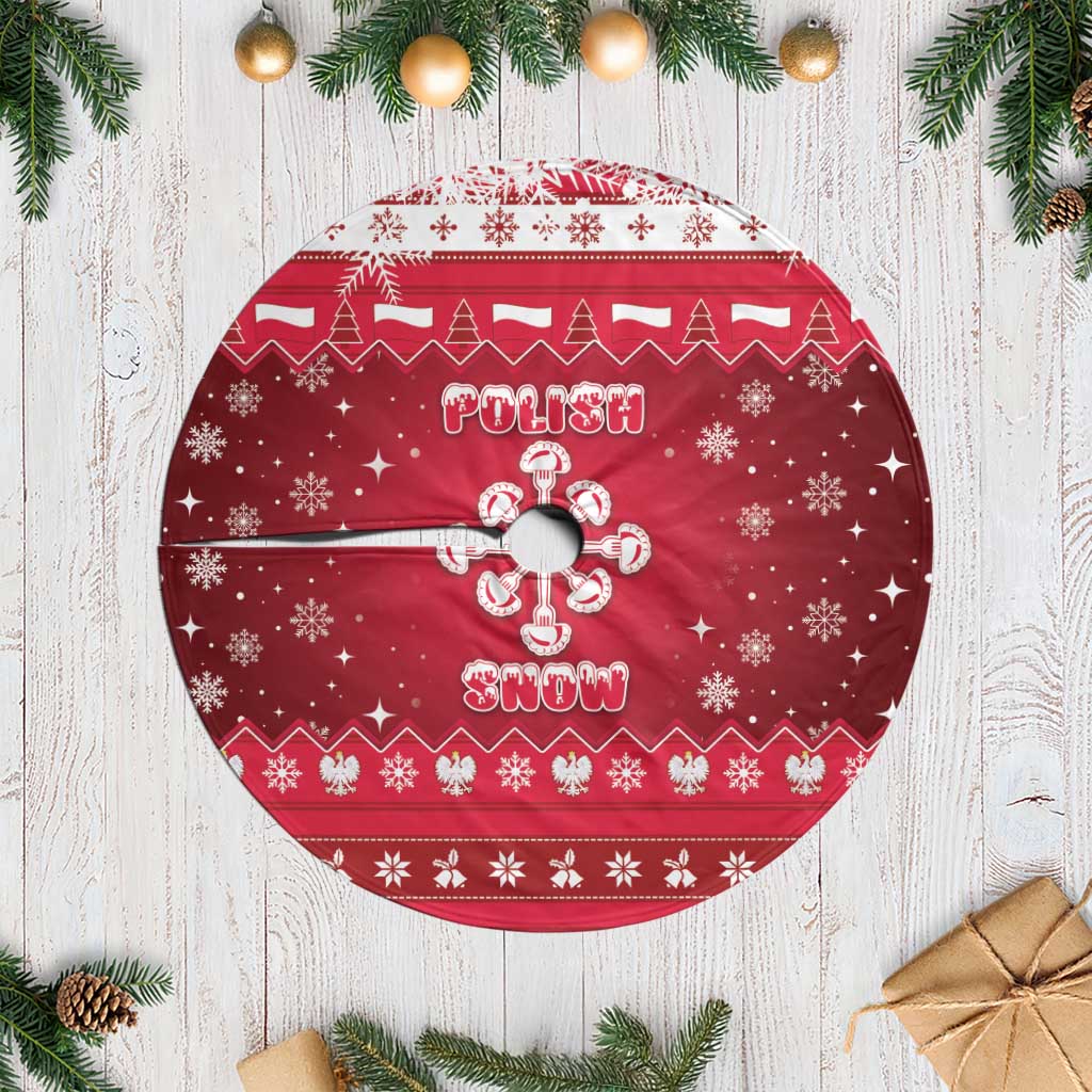 Poland Christmas Tree Skirt Pierogi Polish Snow - Wonder Print Shop