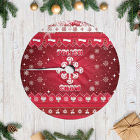 Poland Christmas Tree Skirt Pierogi Polish Snow - Wonder Print Shop
