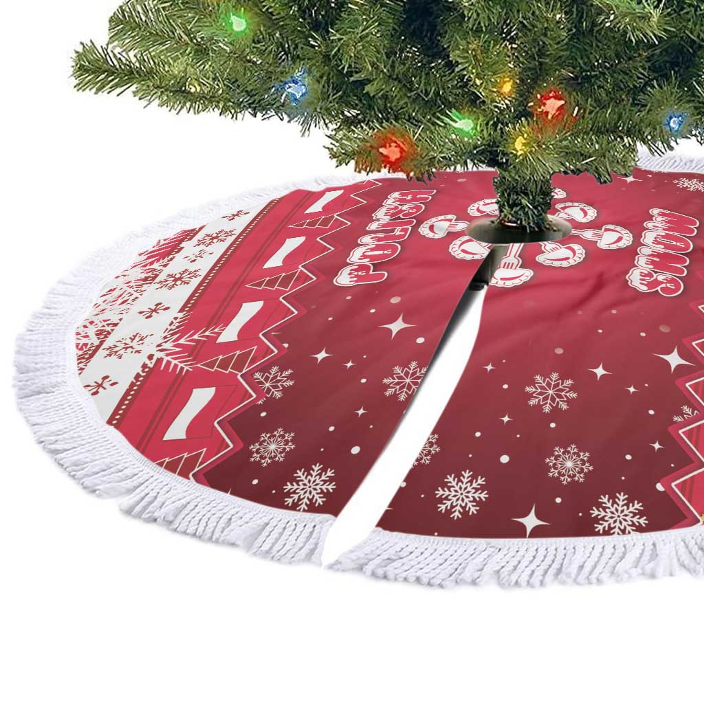 Poland Christmas Tree Skirt Pierogi Polish Snow - Wonder Print Shop