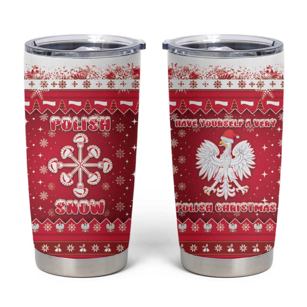 Poland Christmas Tumbler Cup Pierogi Polish Snow - Wonder Print Shop