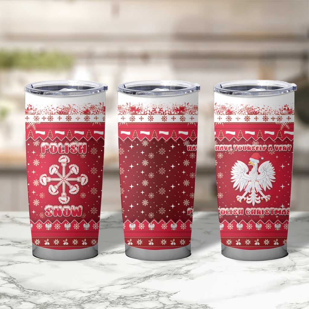 Poland Christmas Tumbler Cup Pierogi Polish Snow - Wonder Print Shop