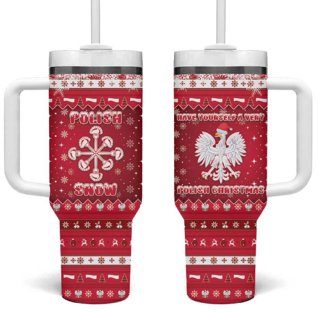 Poland Christmas Tumbler With Handle Pierogi Polish Snow - Wonder Print Shop