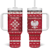 Poland Christmas Tumbler With Handle Pierogi Polish Snow - Wonder Print Shop