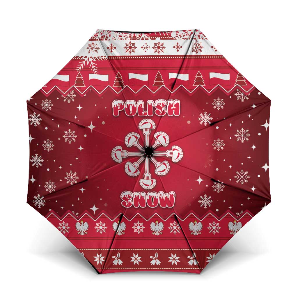 Poland Christmas Umbrella Pierogi Polish Snow - Wonder Print Shop