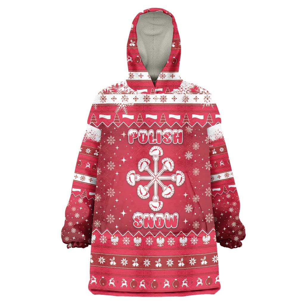 Poland Christmas Wearable Blanket Hoodie Pierogi Polish Snow - Wonder Print Shop