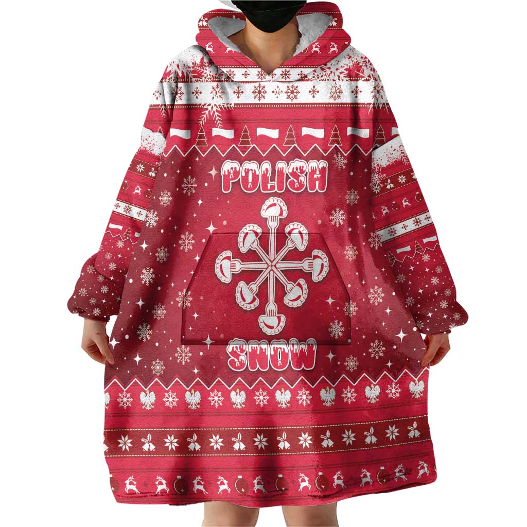 Poland Christmas Wearable Blanket Hoodie Pierogi Polish Snow - Wonder Print Shop