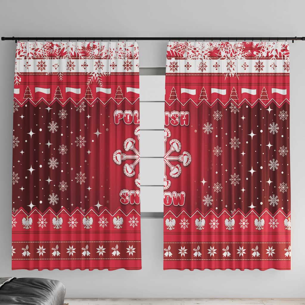 Poland Christmas Window Curtain Pierogi Polish Snow - Wonder Print Shop