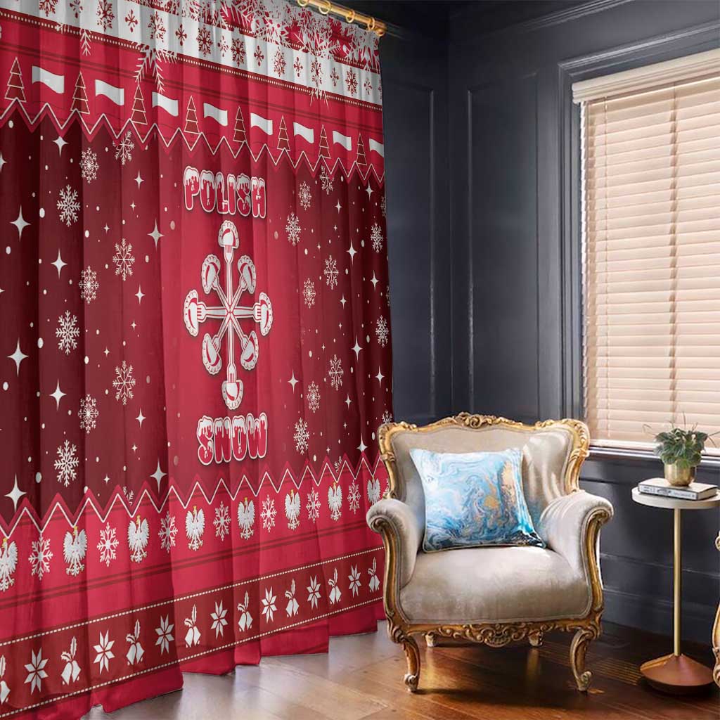 Poland Christmas Window Curtain Pierogi Polish Snow - Wonder Print Shop