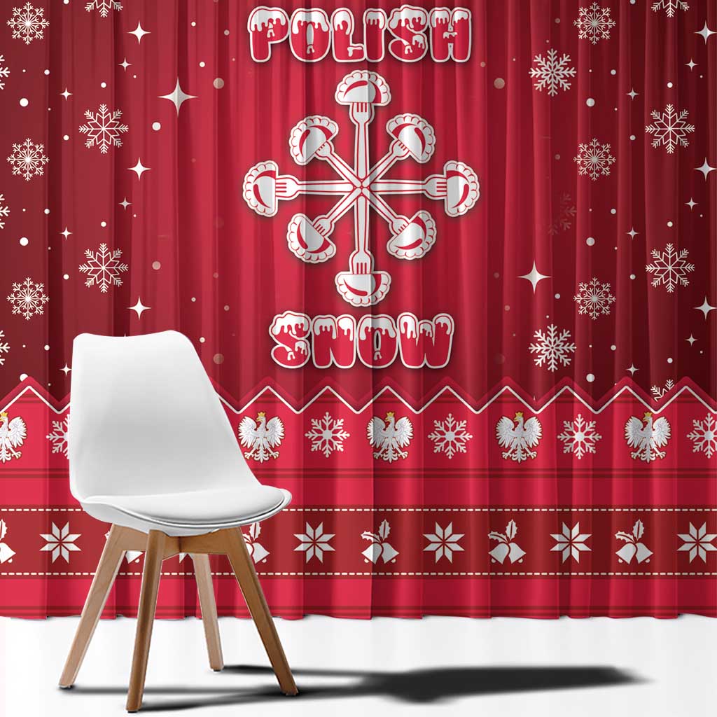 Poland Christmas Window Curtain Pierogi Polish Snow - Wonder Print Shop