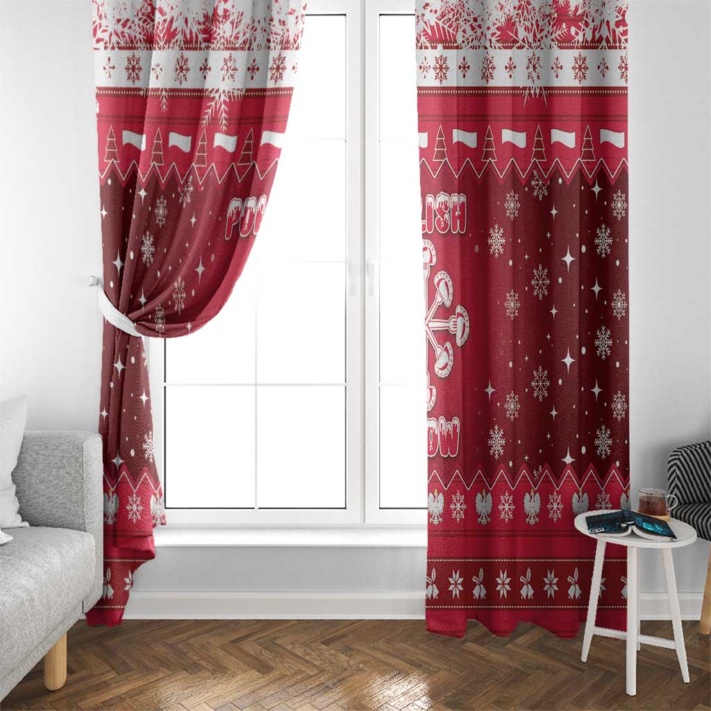 Poland Christmas Window Curtain Pierogi Polish Snow - Wonder Print Shop