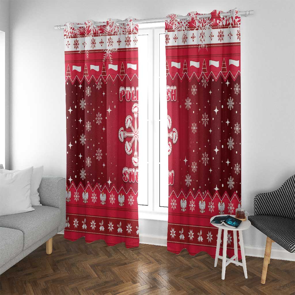 Poland Christmas Window Curtain Pierogi Polish Snow - Wonder Print Shop