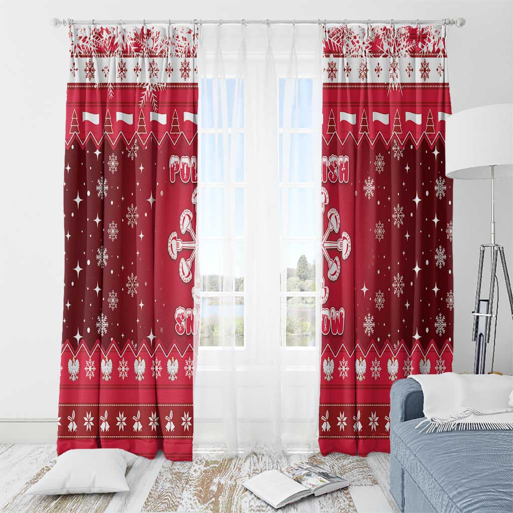 Poland Christmas Window Curtain Pierogi Polish Snow - Wonder Print Shop