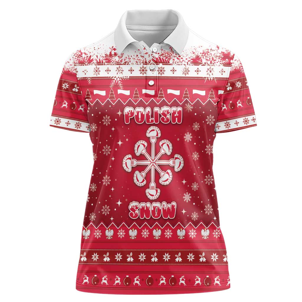 Poland Christmas Women Polo Shirt Pierogi Polish Snow - Wonder Print Shop