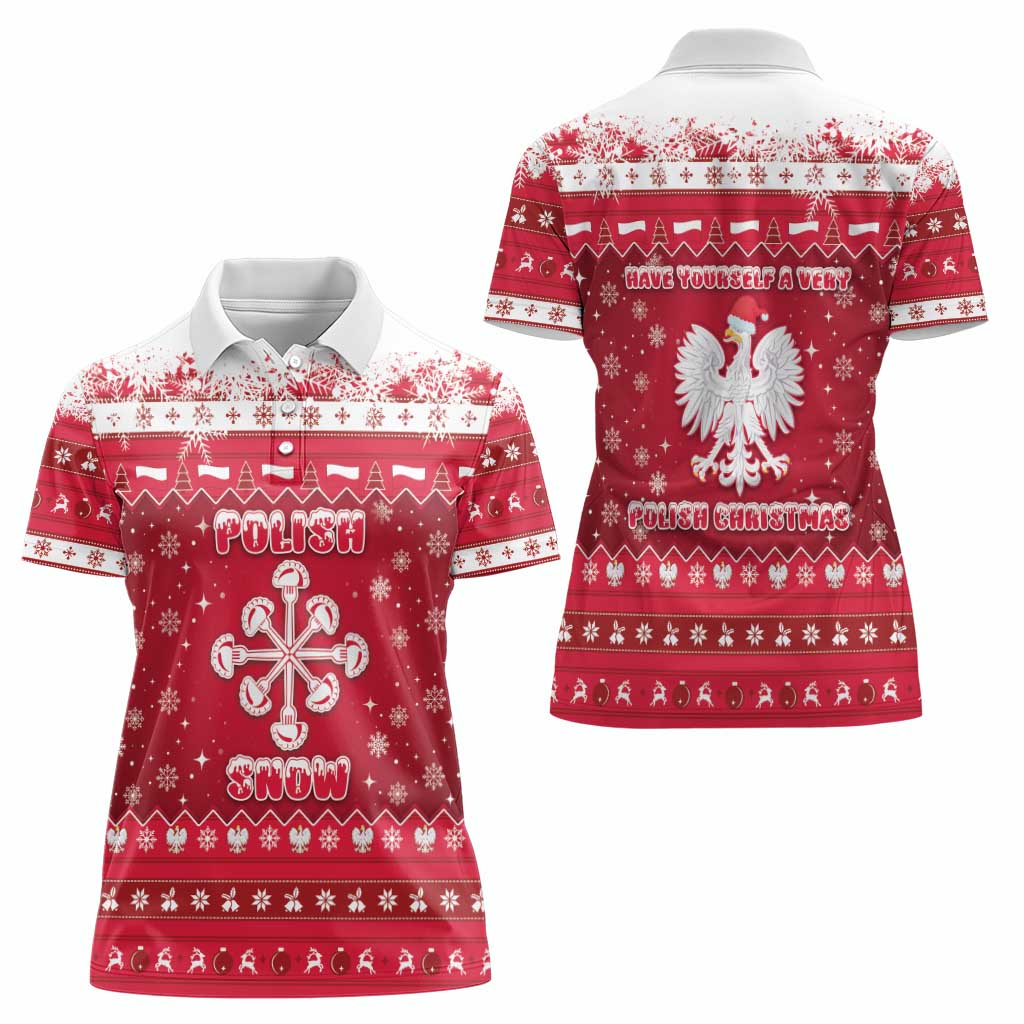 Poland Christmas Women Polo Shirt Pierogi Polish Snow - Wonder Print Shop
