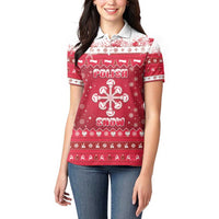 Poland Christmas Women Polo Shirt Pierogi Polish Snow - Wonder Print Shop