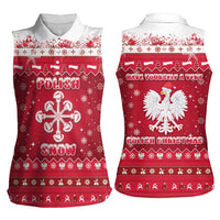 Poland Christmas Women Sleeveless Polo Shirt Pierogi Polish Snow - Wonder Print Shop