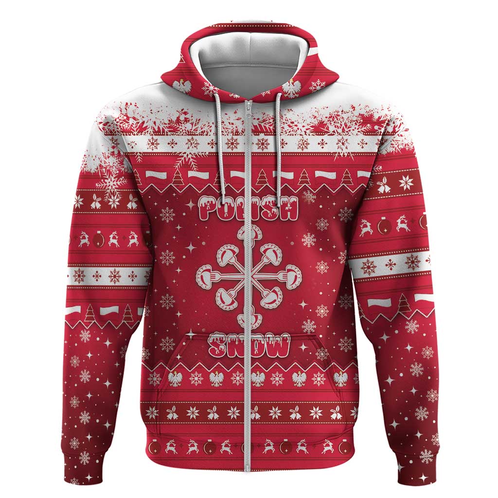 Poland Christmas Zip Hoodie Pierogi Polish Snow - Wonder Print Shop
