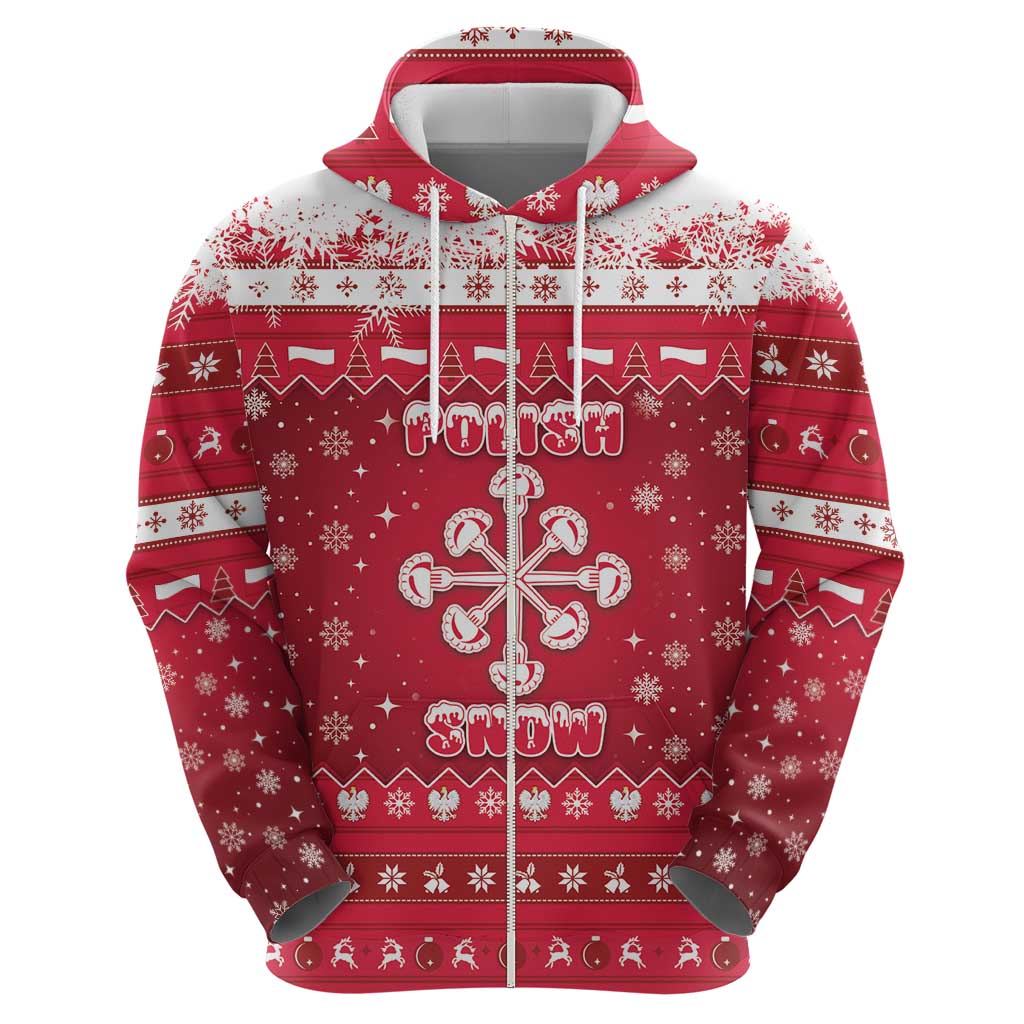 Poland Christmas Zip Hoodie Pierogi Polish Snow - Wonder Print Shop