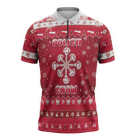 Poland Christmas Zipper Polo Shirt Pierogi Polish Snow - Wonder Print Shop