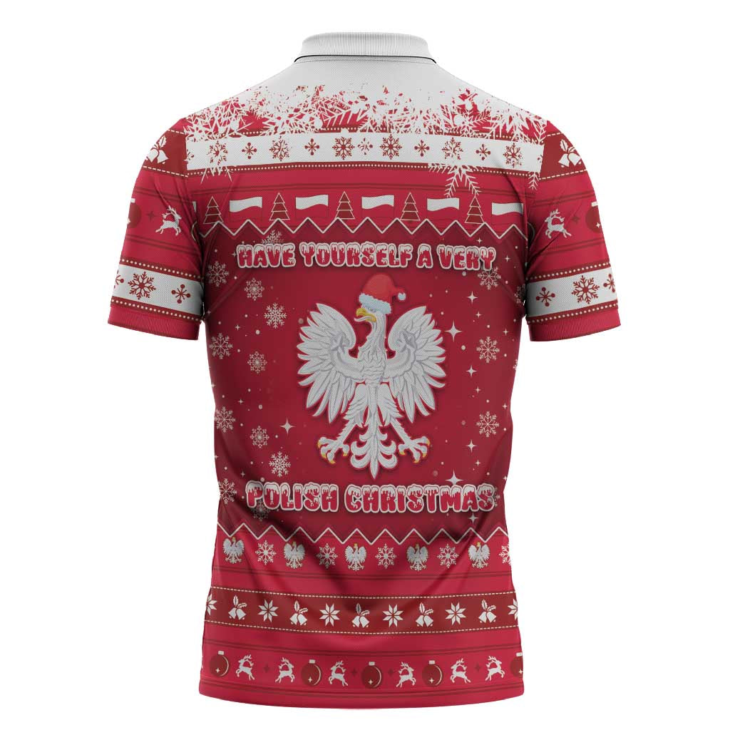 Poland Christmas Zipper Polo Shirt Pierogi Polish Snow - Wonder Print Shop