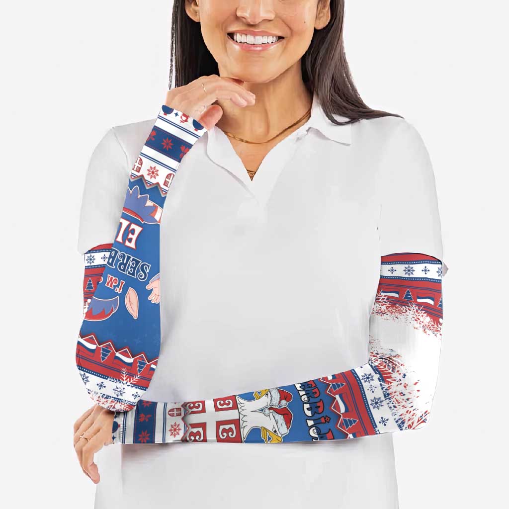 Serbia Christmas Arm Sleeves I Am The Serbian Elf - Wonder Print Shop