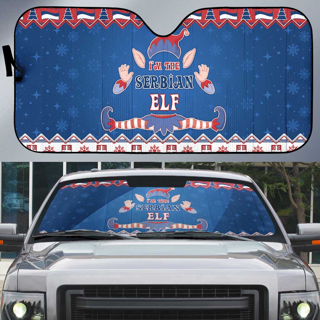 Serbia Christmas Auto Sun Shade I Am The Serbian Elf - Wonder Print Shop