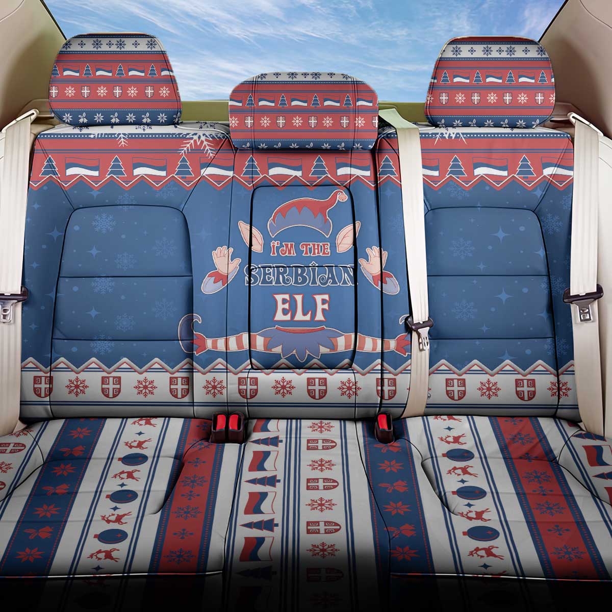 Serbia Christmas Back Car Seat Cover I Am The Serbian Elf - Wonder Print Shop