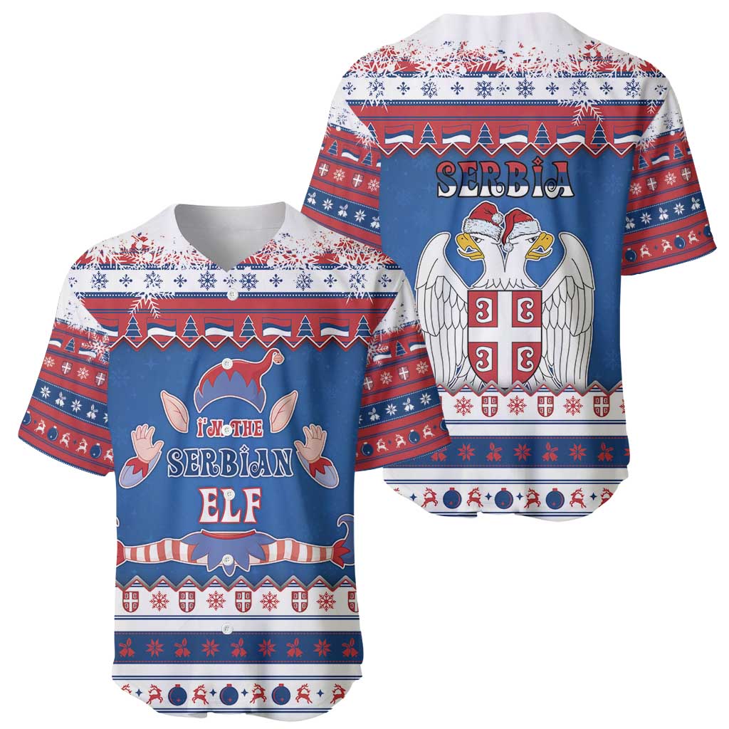Serbia Christmas Baseball Jersey I Am The Serbian Elf - Wonder Print Shop