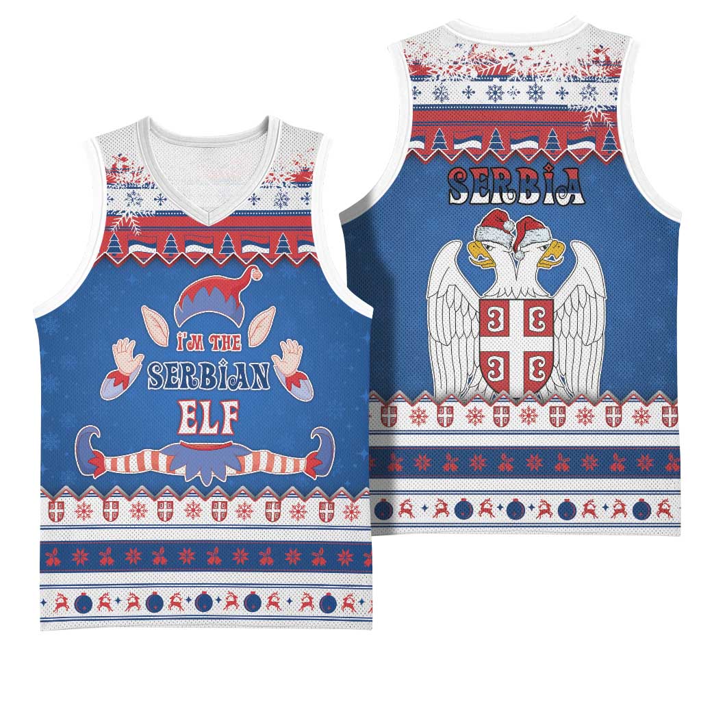 Serbia Christmas Basketball Jersey I Am The Serbian Elf - Wonder Print Shop
