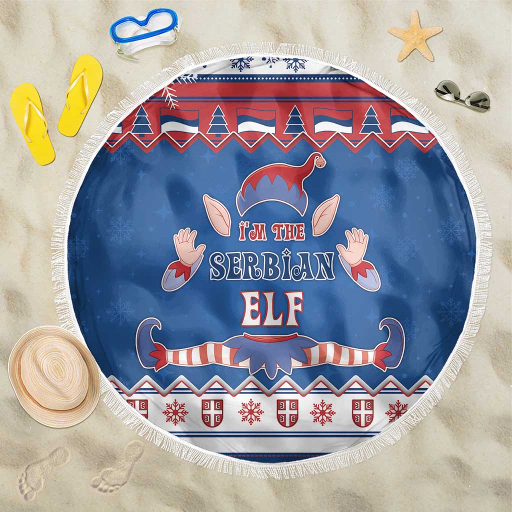 Serbia Christmas Beach Blanket I Am The Serbian Elf - Wonder Print Shop