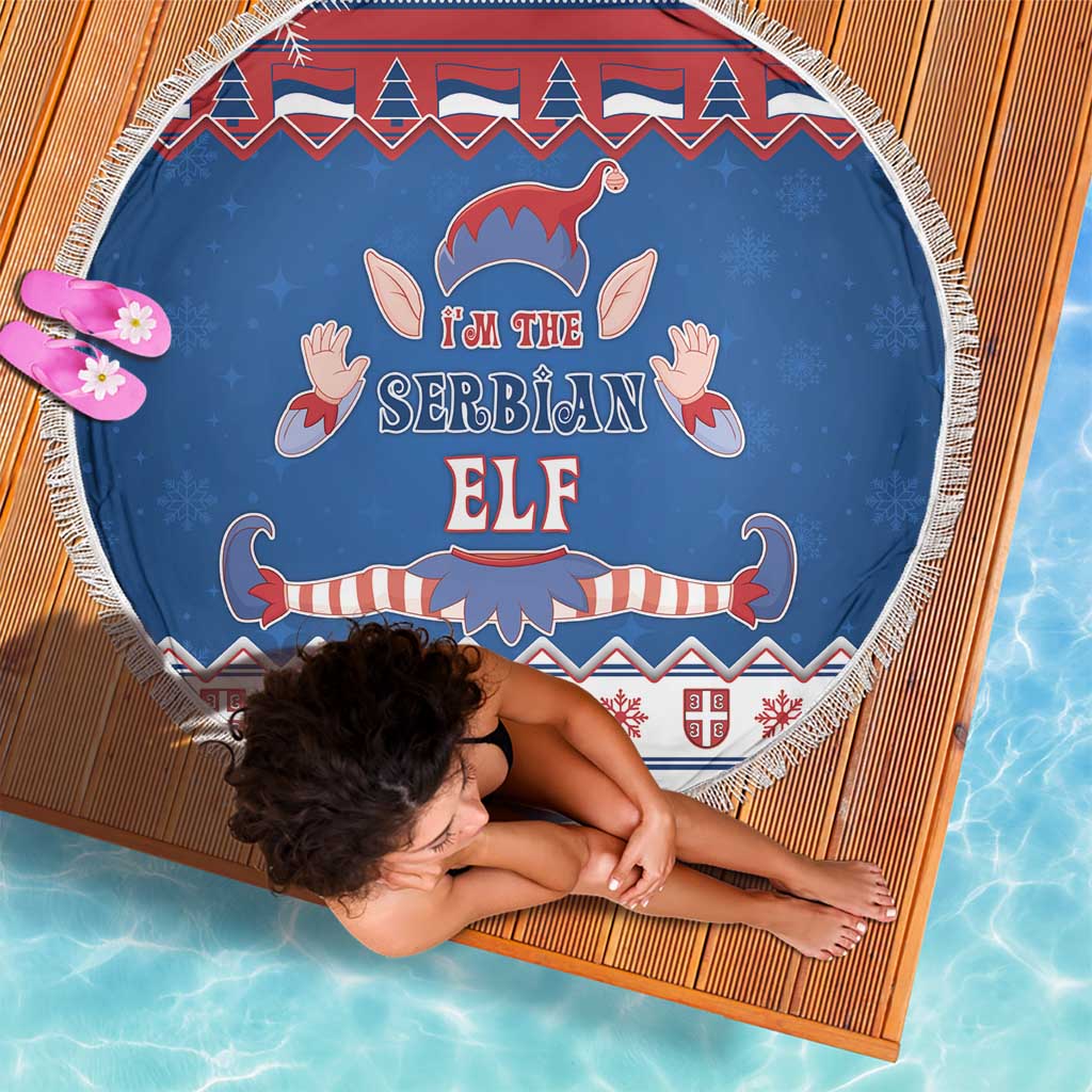 Serbia Christmas Beach Blanket I Am The Serbian Elf - Wonder Print Shop
