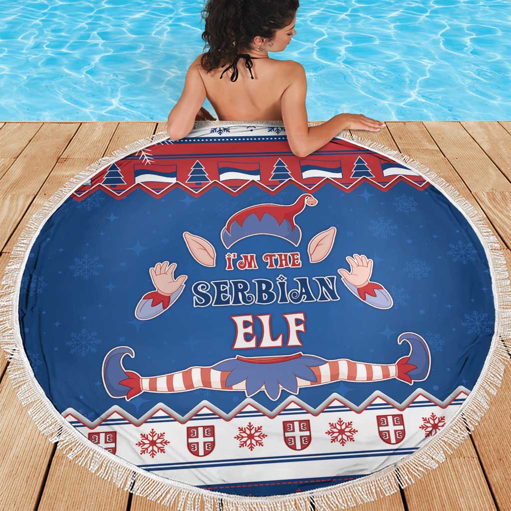 Serbia Christmas Beach Blanket I Am The Serbian Elf - Wonder Print Shop