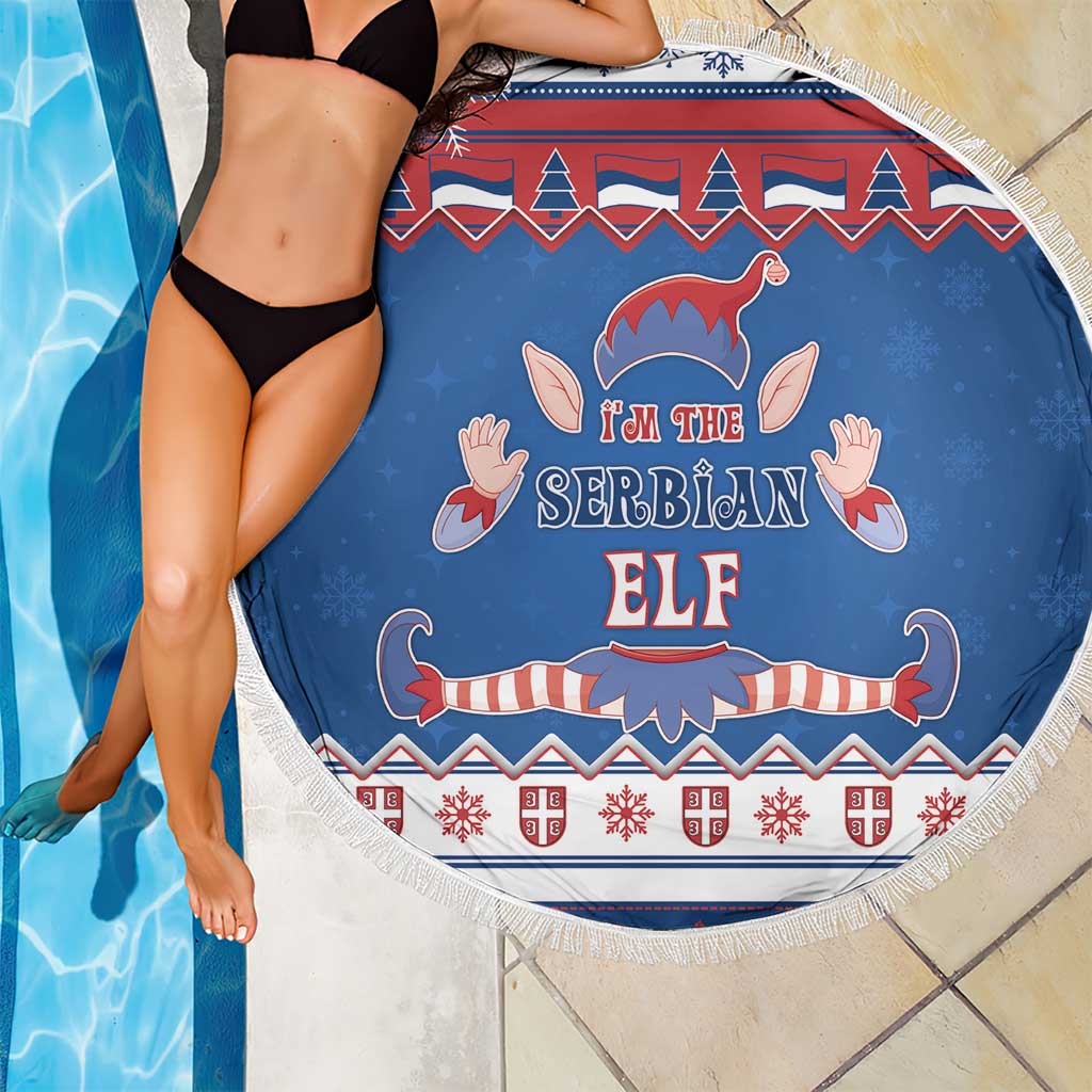 Serbia Christmas Beach Blanket I Am The Serbian Elf - Wonder Print Shop