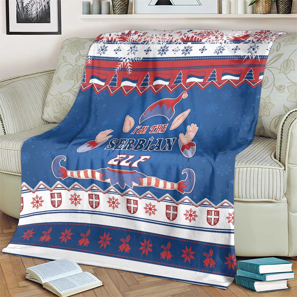 Serbia Christmas Blanket I Am The Serbian Elf - Wonder Print Shop