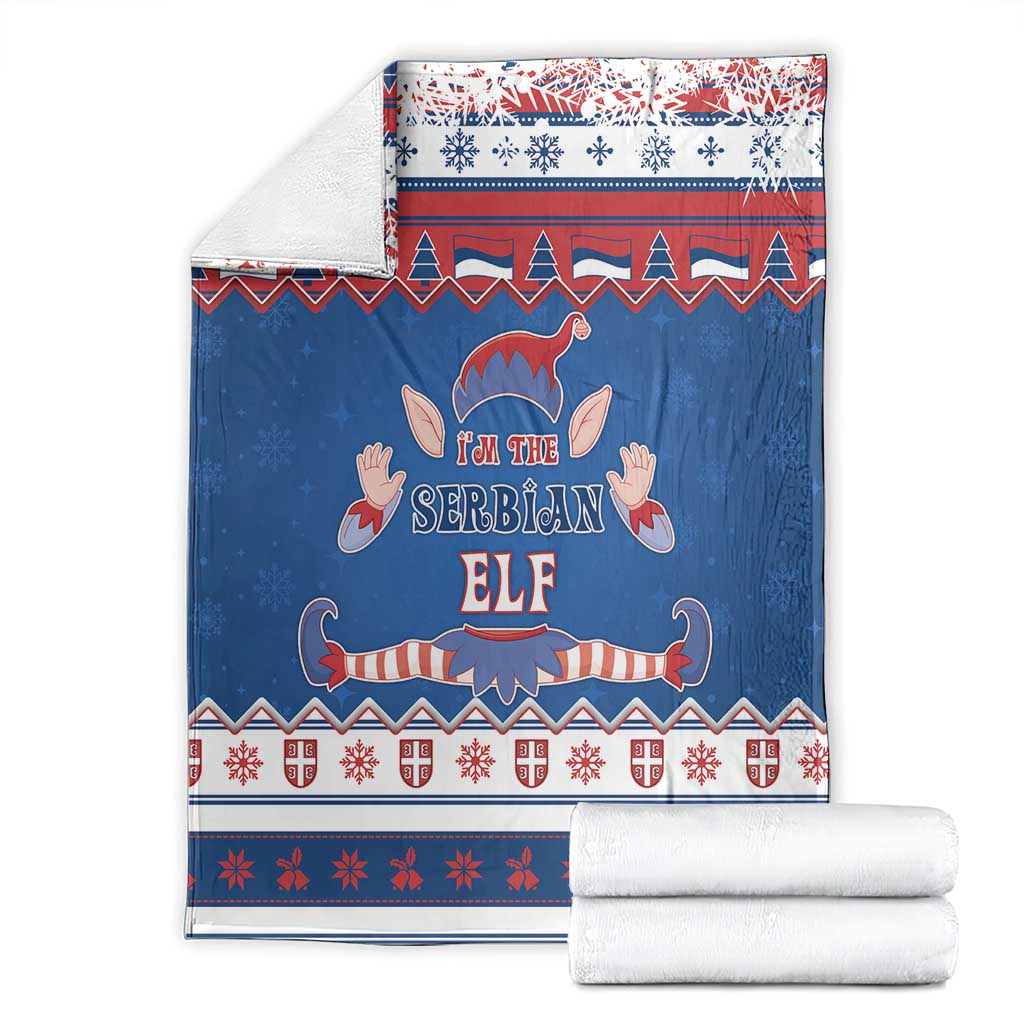 Serbia Christmas Blanket I Am The Serbian Elf - Wonder Print Shop