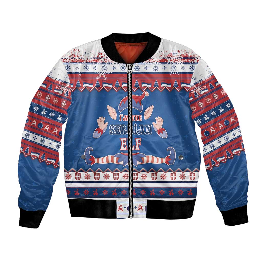 Serbia Christmas Bomber Jacket I Am The Serbian Elf - Wonder Print Shop
