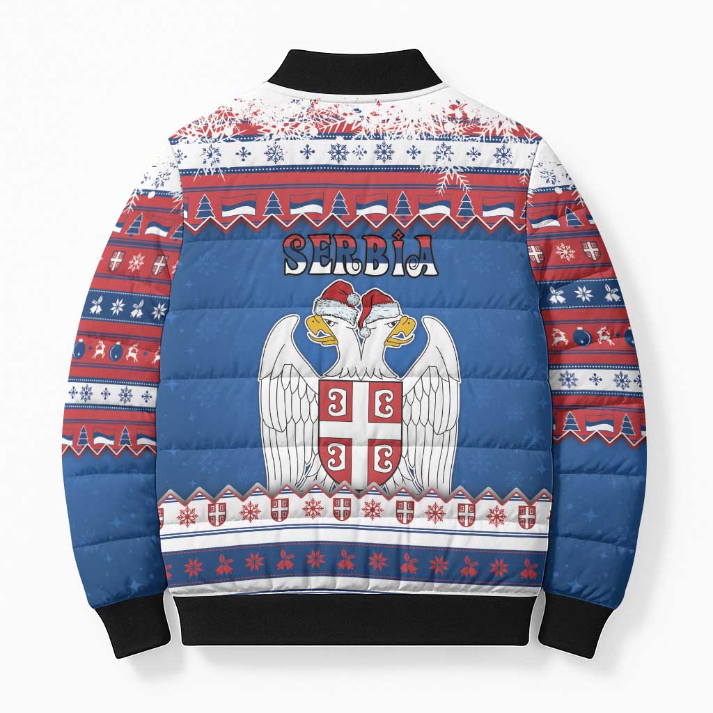 Serbia Christmas Bomber Puffer Jacket I Am The Serbian Elf - Wonder Print Shop