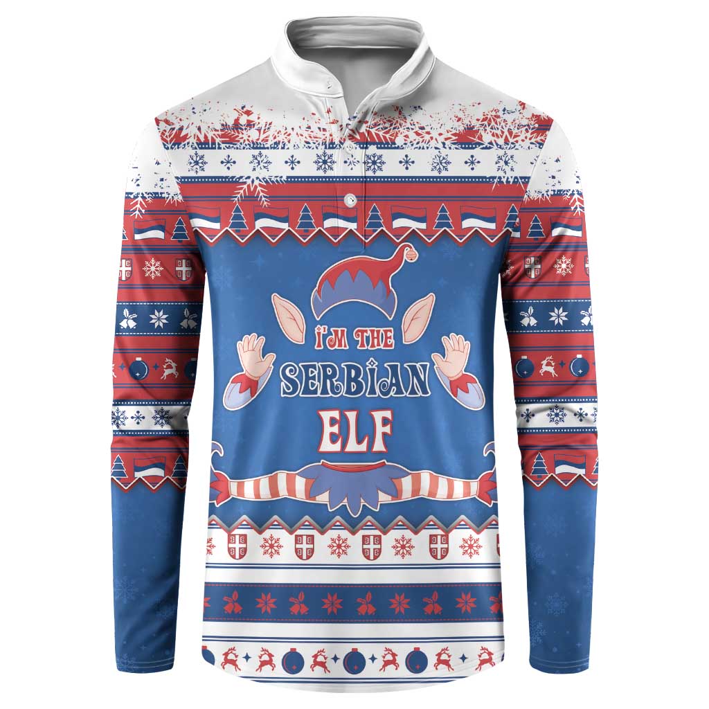 Serbia Christmas Button Sweatshirt I Am The Serbian Elf - Wonder Print Shop