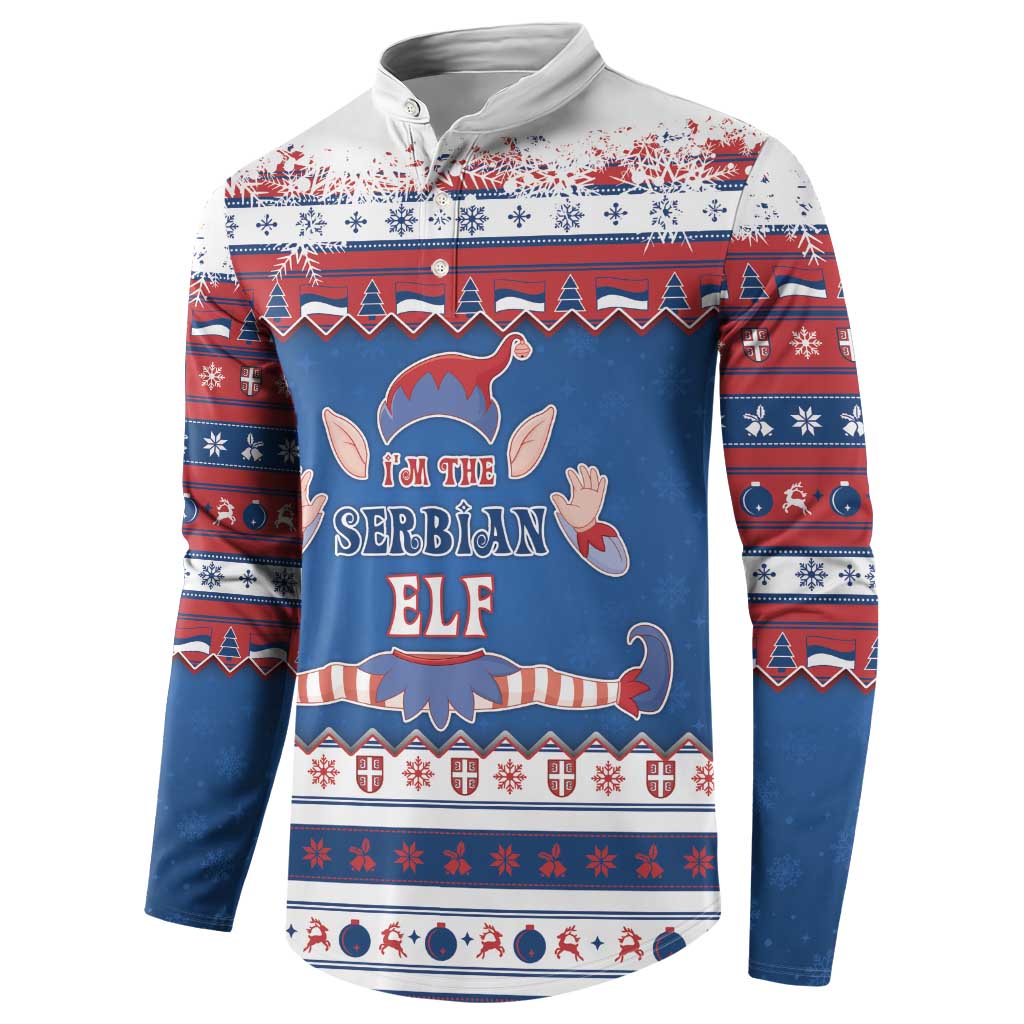 Serbia Christmas Button Sweatshirt I Am The Serbian Elf - Wonder Print Shop