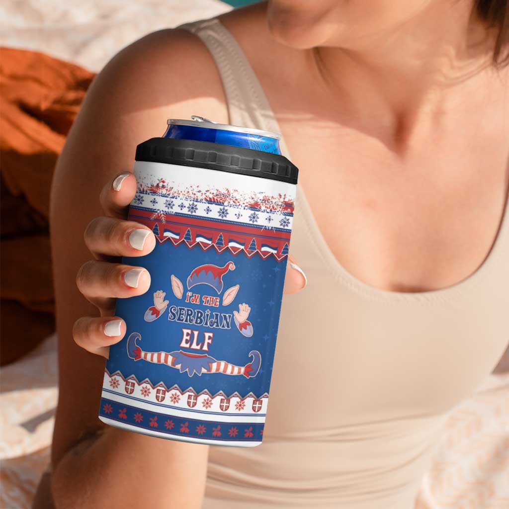 Serbia Christmas 4 in 1 Can Cooler Tumbler I Am The Serbian Elf - Wonder Print Shop