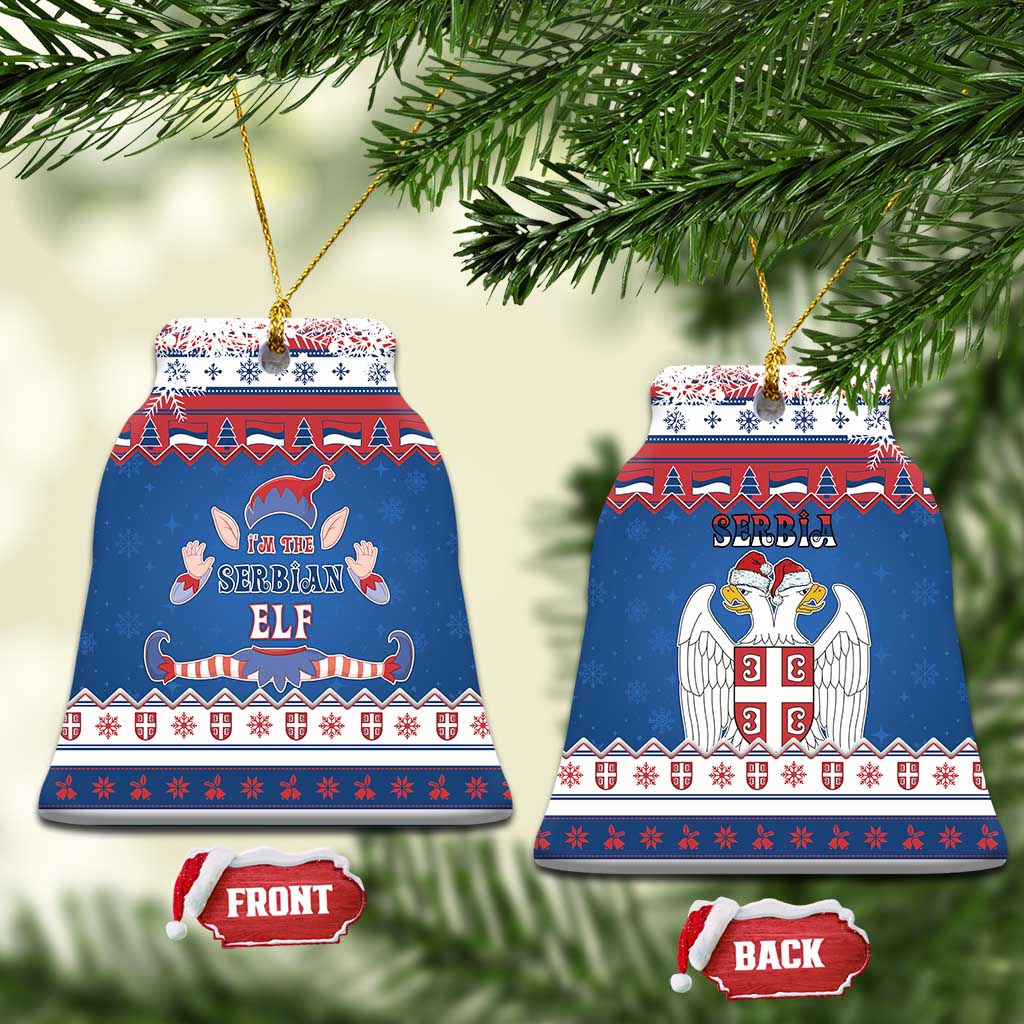 Serbia Christmas Ceramic Ornament I Am The Serbian Elf - Wonder Print Shop