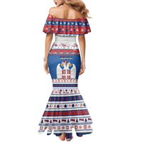 Serbia Christmas Family Matching Mermaid Dress and Hawaiian Shirt I Am The Serbian Elf - Wonder Print Shop