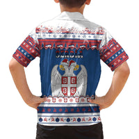 Serbia Christmas Family Matching Off The Shoulder Long Sleeve Dress and Hawaiian Shirt I Am The Serbian Elf - Wonder Print Shop
