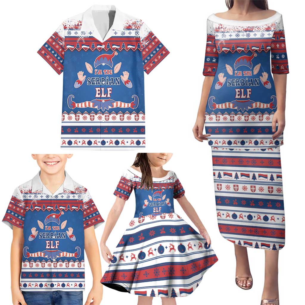 Serbia Christmas Family Matching Puletasi and Hawaiian Shirt I Am The Serbian Elf - Wonder Print Shop