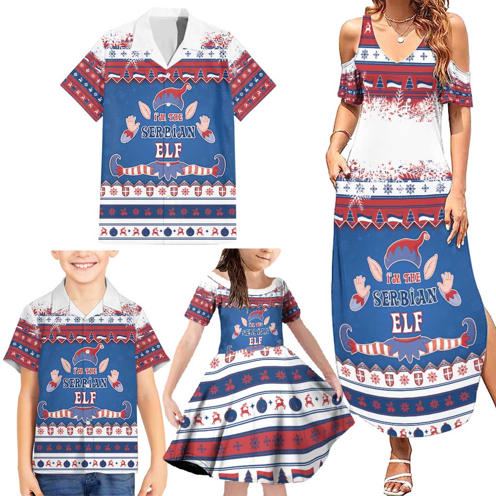 Serbia Christmas Family Matching Summer Maxi Dress and Hawaiian Shirt I Am The Serbian Elf - Wonder Print Shop