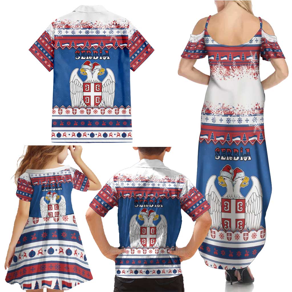 Serbia Christmas Family Matching Summer Maxi Dress and Hawaiian Shirt I Am The Serbian Elf - Wonder Print Shop