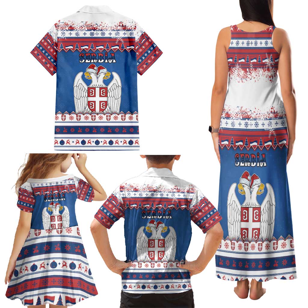 Serbia Christmas Family Matching Tank Maxi Dress and Hawaiian Shirt I Am The Serbian Elf - Wonder Print Shop