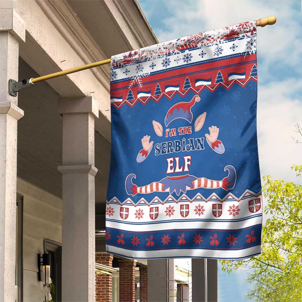 Serbia Christmas Garden Flag I Am The Serbian Elf - Wonder Print Shop